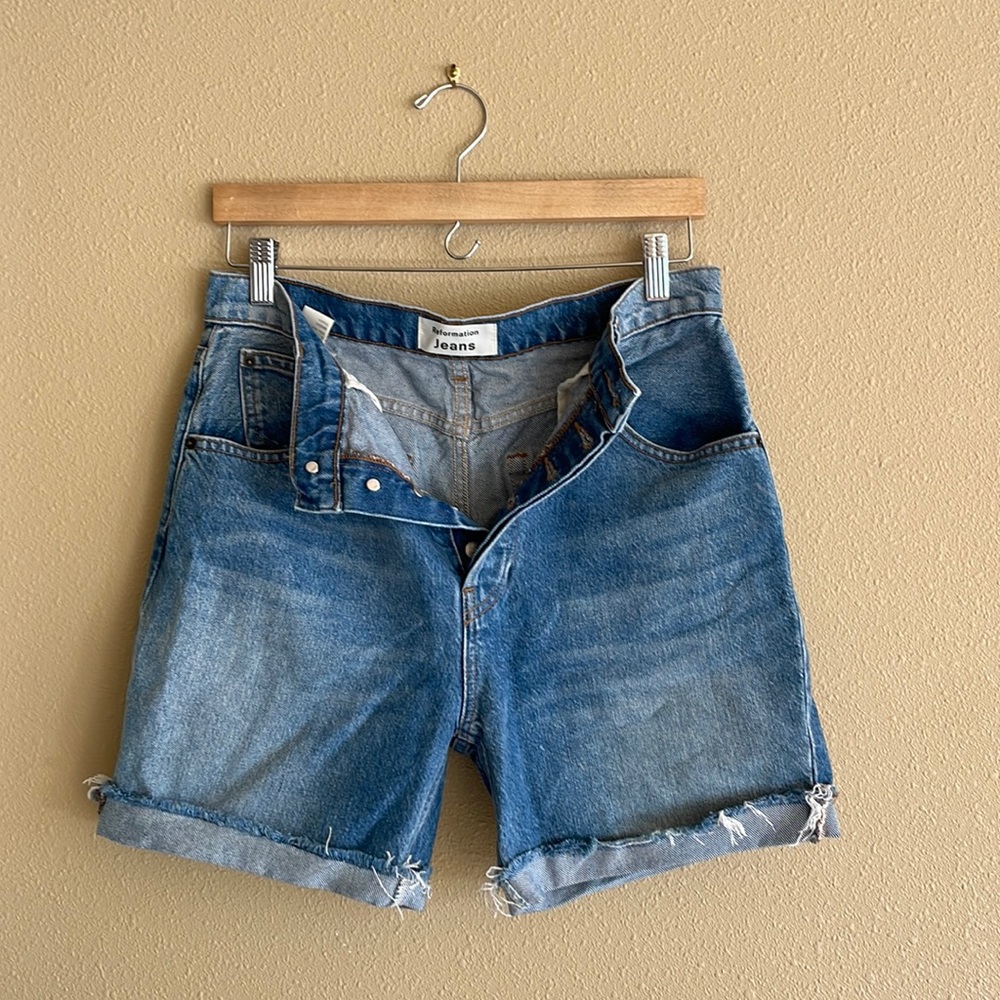 Allie Reformation High Waisted Denim Shorts